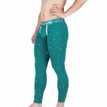 

Legging Men Warm Cotton Winter Fashion Printed Underwear Man Home Pants Tight Sleep Fashion Solid Thermal Long Johns Underpants