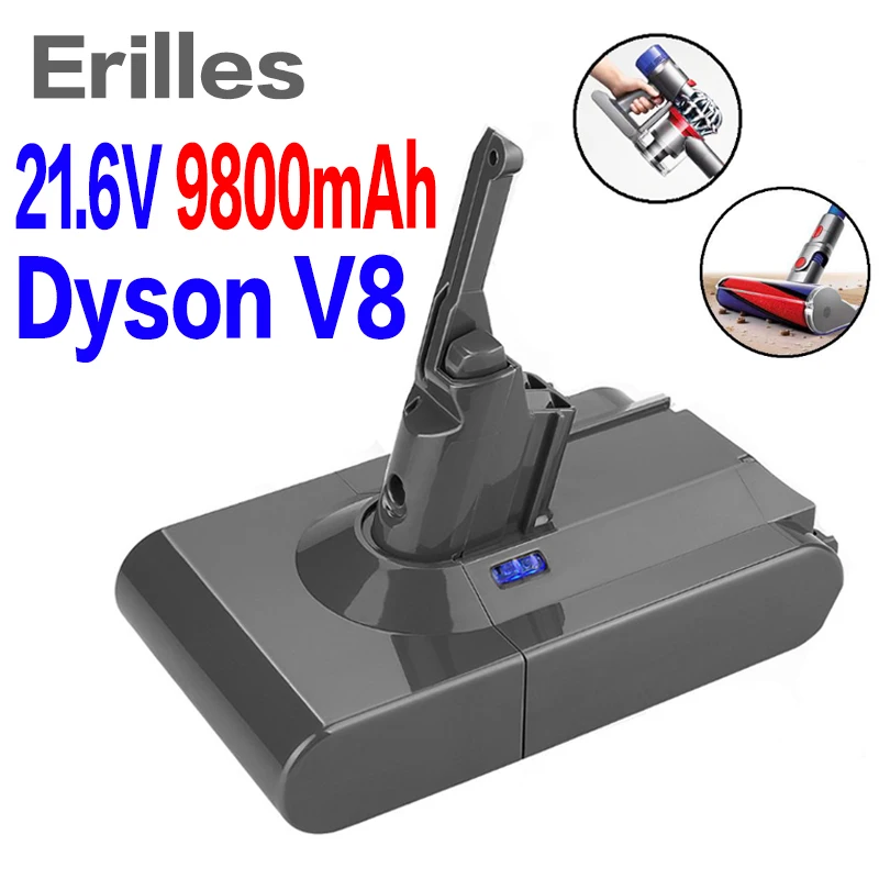 9800mAh 21.6V Battery For Dyson V8 for Absolute /Fluffy Li-ion Vacuum Cleaner rechargeable &amp6.8Ah | Электроника
