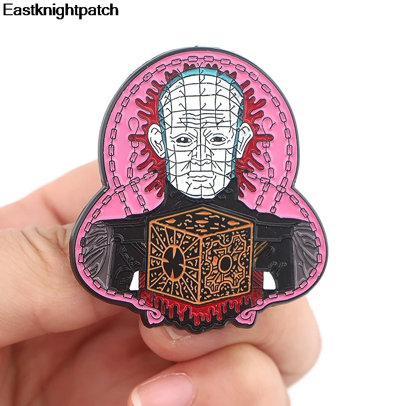 12 шт./лот Hellraiser булавки ужасов для рубашки одежда рюкзак броши для обуви diy украшения для пар ювелирных изделий ремесло поставки E0902