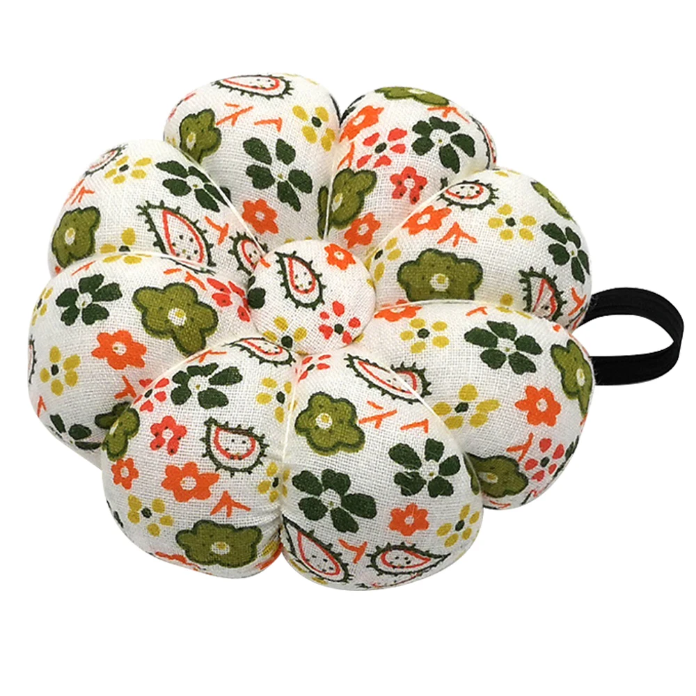 Cute Fabric Pumpkin Shape Holder Pin Cushions with elastic wrist band Wearable Needle Pincushion For Sewing Quilting Pin Holder