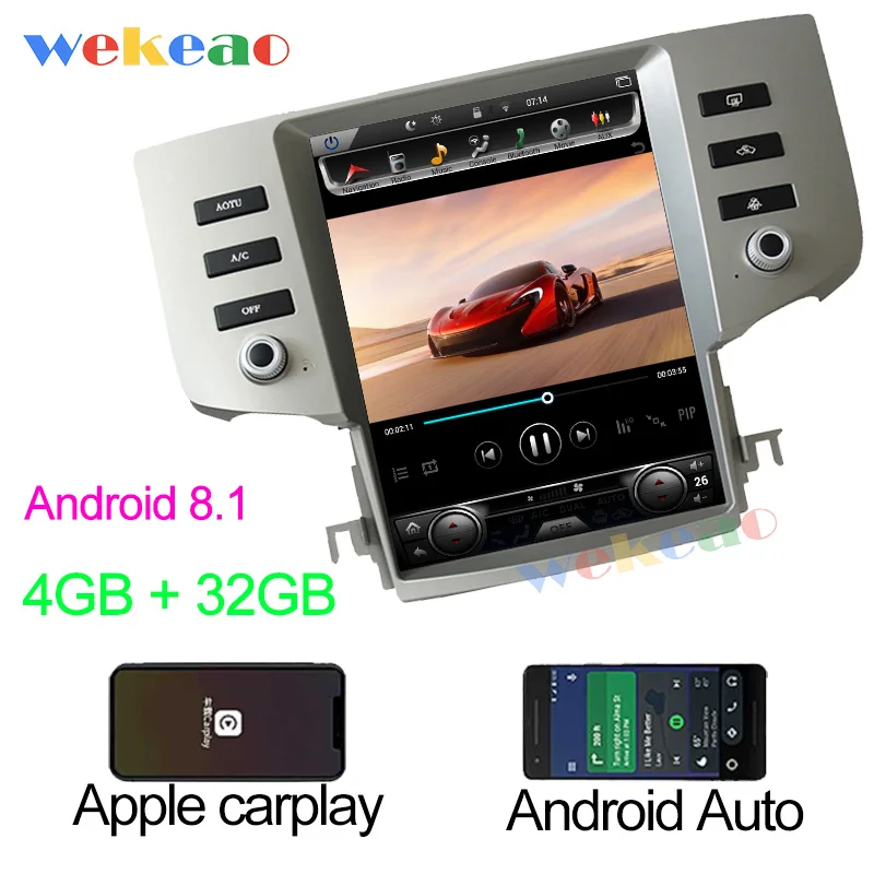 Wekeao вертикальный экран Tesla стиль 12,1 ''Android 8,1 автомобильный Dvd мультимедийный плеер для Toyota eiz Mark радио Automotivo 2005-2009 - Цвет: Android Car Radio