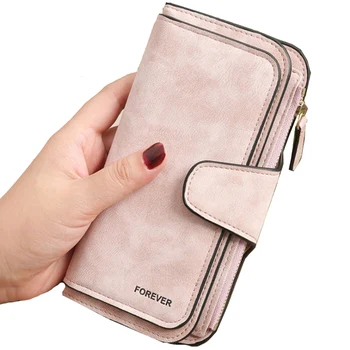 

Wallet Brand Coin Purse Scrub Leather Women Wallet Money Phone Bag Female Snap Card Holder Ladies Long Clutch Carteira Feminina