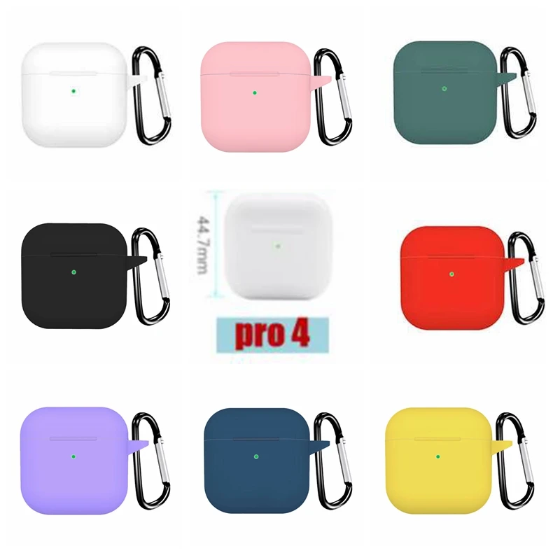 2020 Новый TWS чехол для Mini AirPods 4 Pro Чехол простой однотонный силиконовый наушников