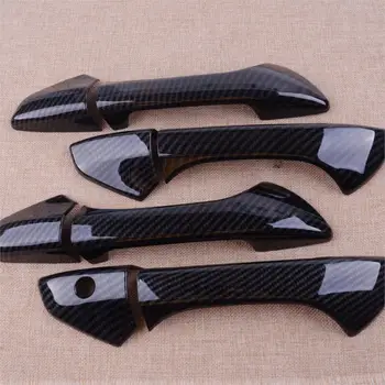 

CITALL 8pcs Carbon Fiber Texture Side Door Handle Cover Trim Protector Bezel fit for Honda Accord Coupe 2008 2009 2010 2011 2012