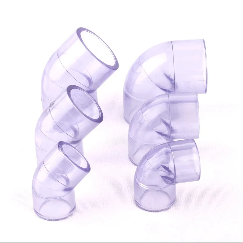 2 шт прозрачный пластик ПВХ акрил 90/45 градусов равный локоть ПВХ ...