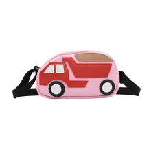 Милый детский холщовый Кошелек для монет с мультяшными автомобилями, на молнии, мини-сумка через плечо для девочек, милый грузовик, мини-сумка на плечо, кошелек