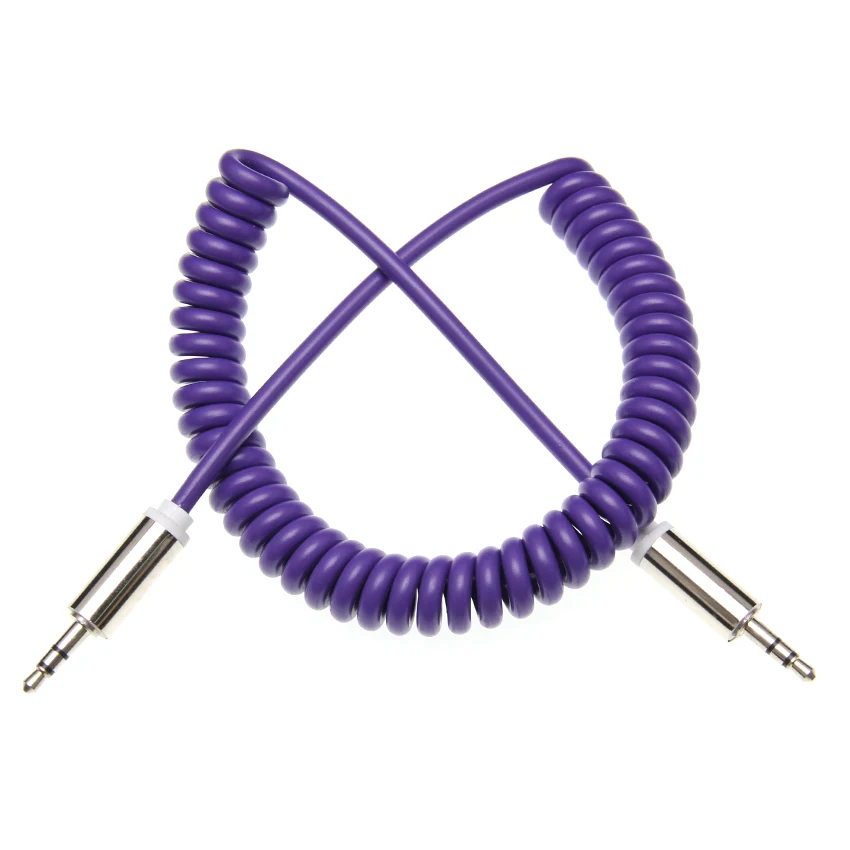 Gold Plated 3 5 Jack Aux Cable 3 5mm Car Spring Audio Cables For Headphone Speaker for Xiaomi Redmi Oneplus Samsung Smartphone