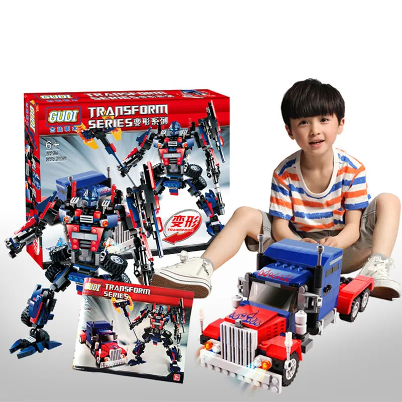 

Promotion New 2 In 1 Transformation Series Robot Vehicle Sport Car DIY Legoings Building Blocks Kit Toys Best Gifts for Kids