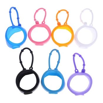 

1PC Round Solid Silicone Bath Baby Shower Hand Sanitation Bottle Holder Portable Without bottle