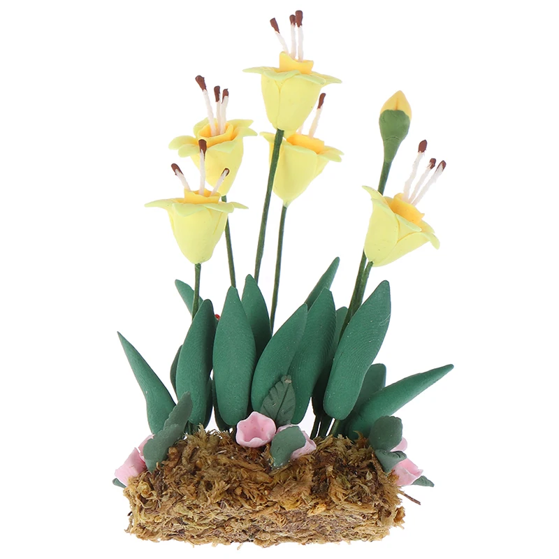 1:12 Doll House Miniature Fairy Garden Ornament Mini Potted Plant Flowers Pot DollHouse Decor Bonsai Model Kids Play Toys 9