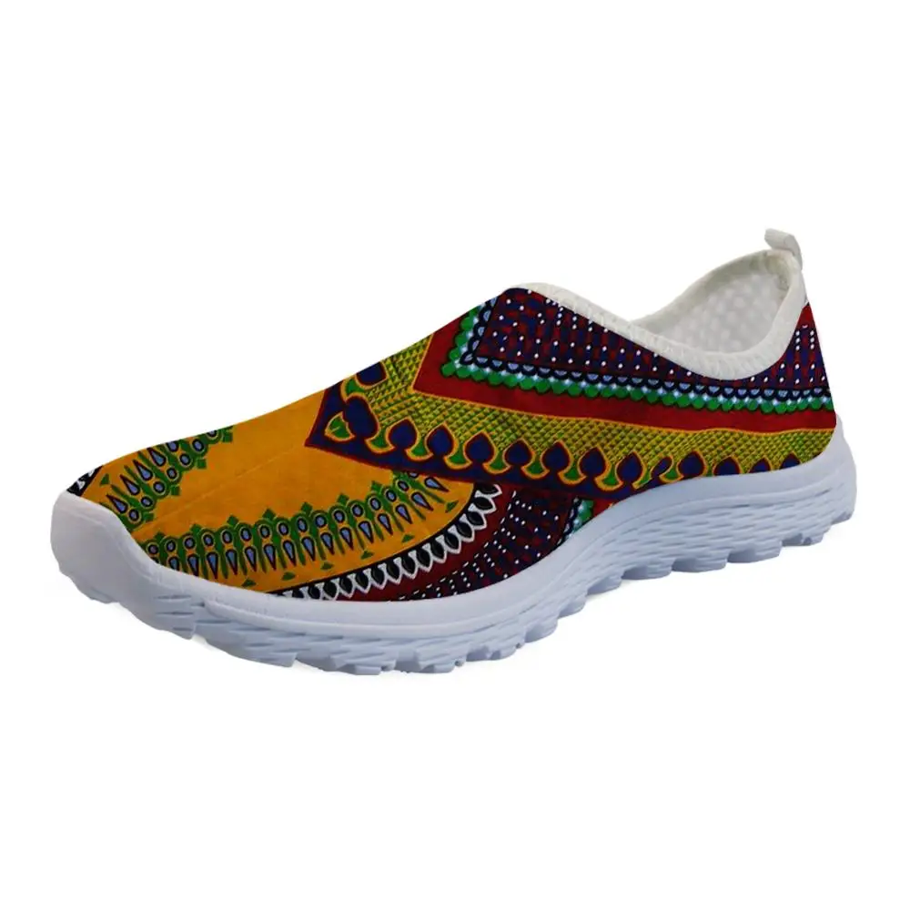 INSTANTARTS African Pattern Women Sneakers Flats Comfortable Slip On Vulcanized Shoes Air Mesh Water Shoes Women Zapatos Mujer 