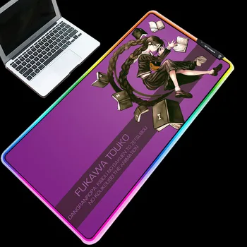 

ZSUXTC Danganronpa HD Background Photo RGB Mouse Pad LED Lighting Backlit PC Mice Mats Durable Anti-slip Table Pad for Cartoon
