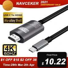 4K 60Hz Type C to HDMI Cable USB C to HDMI Cable Converter 4K Type-c USB 3.1 Thunderbolt 3 Adapter for Macbook iPad Samsung S8