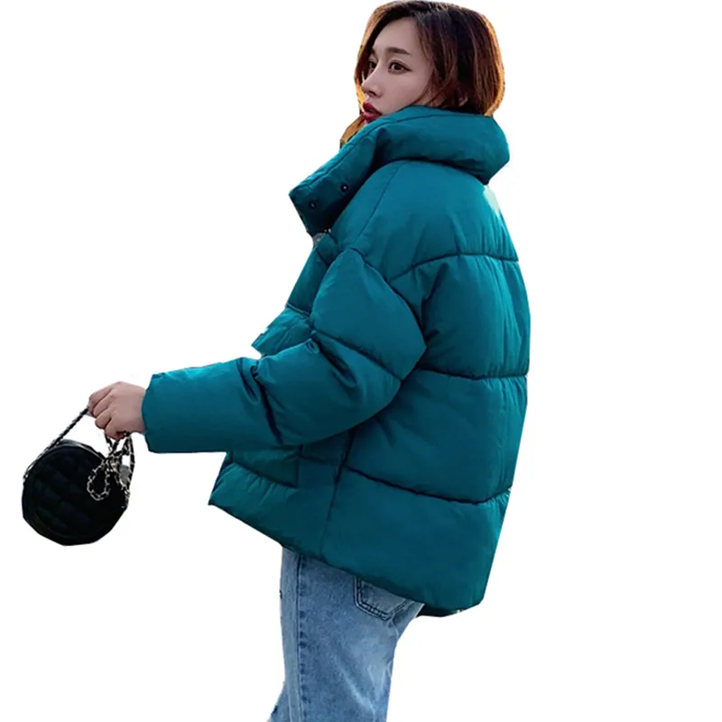 

Autumn Winter Down cotton Stand Collar Women Jacket Korea Loose Short Winter Coat Parka Warm Thicken Casual Plus Size Overcoat