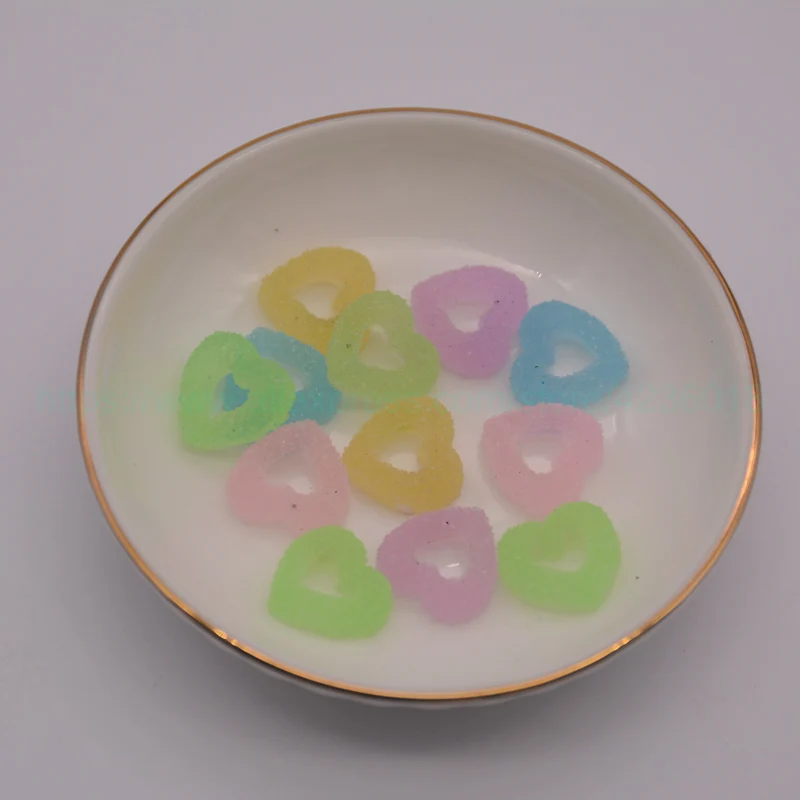 20 шт. полое сердце из кабошона Форма Flatback поддельные конфеты Моделирование пищевой смолы для Фоторамка "сделай сам" украшение аксессуар - Цвет: 7. Random mix 1-6