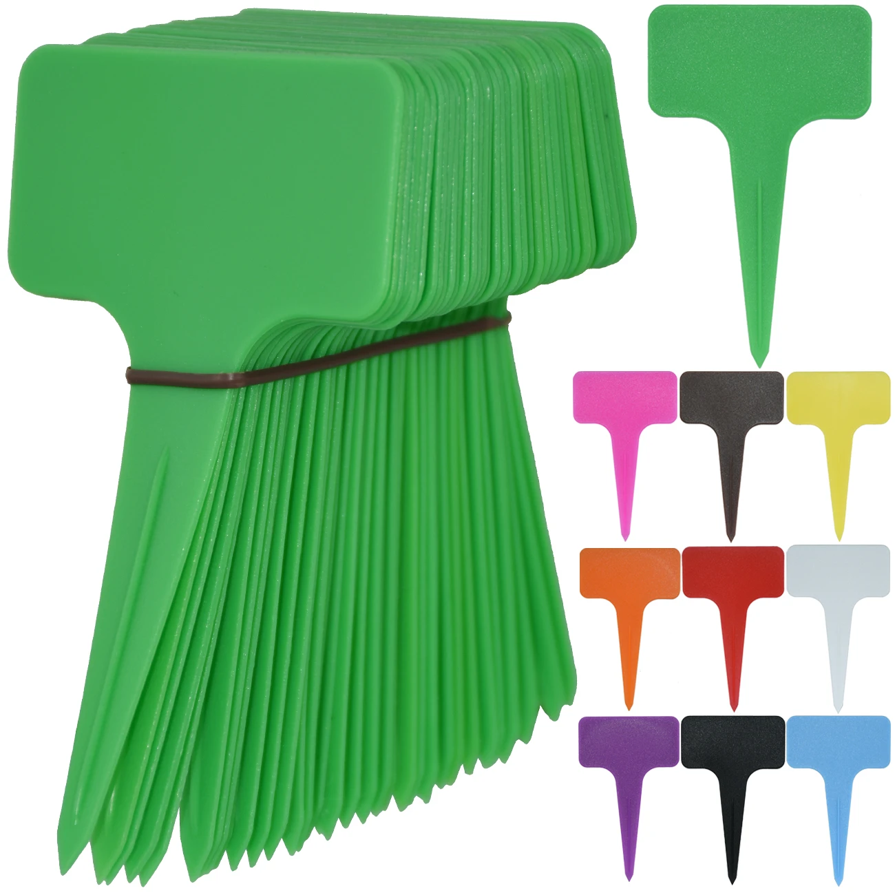 30PCS T-Shape Plastic Waterproof Plant Tags Marker Sign 59*98mm Flower Seedling Colorful Potted Bonsai Succulent Garden Label