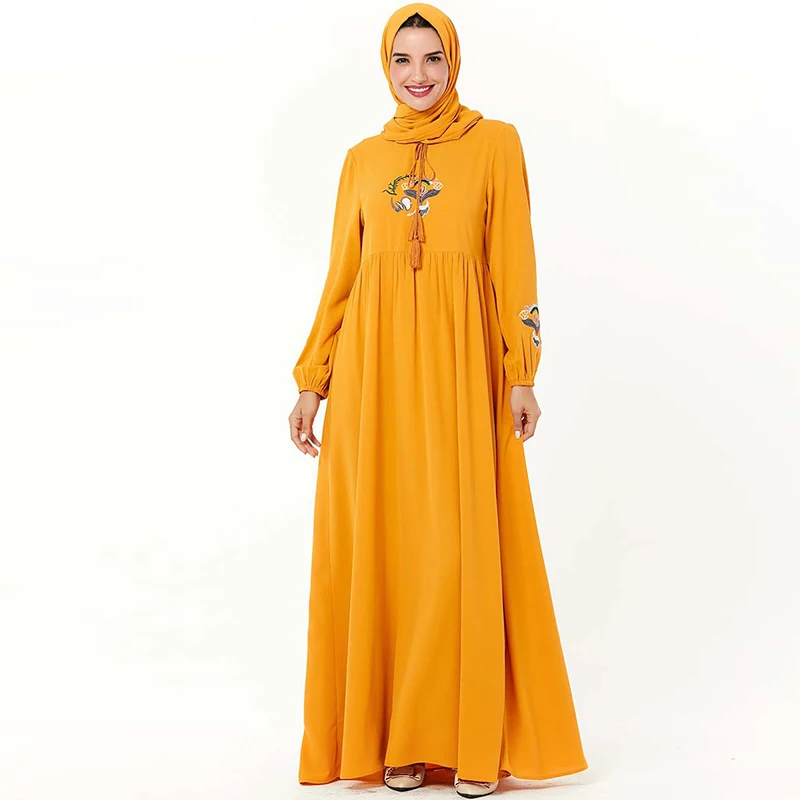 Abaya мусульманский хиджаб платье Дубаи, Арабская одежда, Восточный халат платье Tesettur Elbise Турция одеяние мусульмане Morocco Arabe Caftan Vestidos
