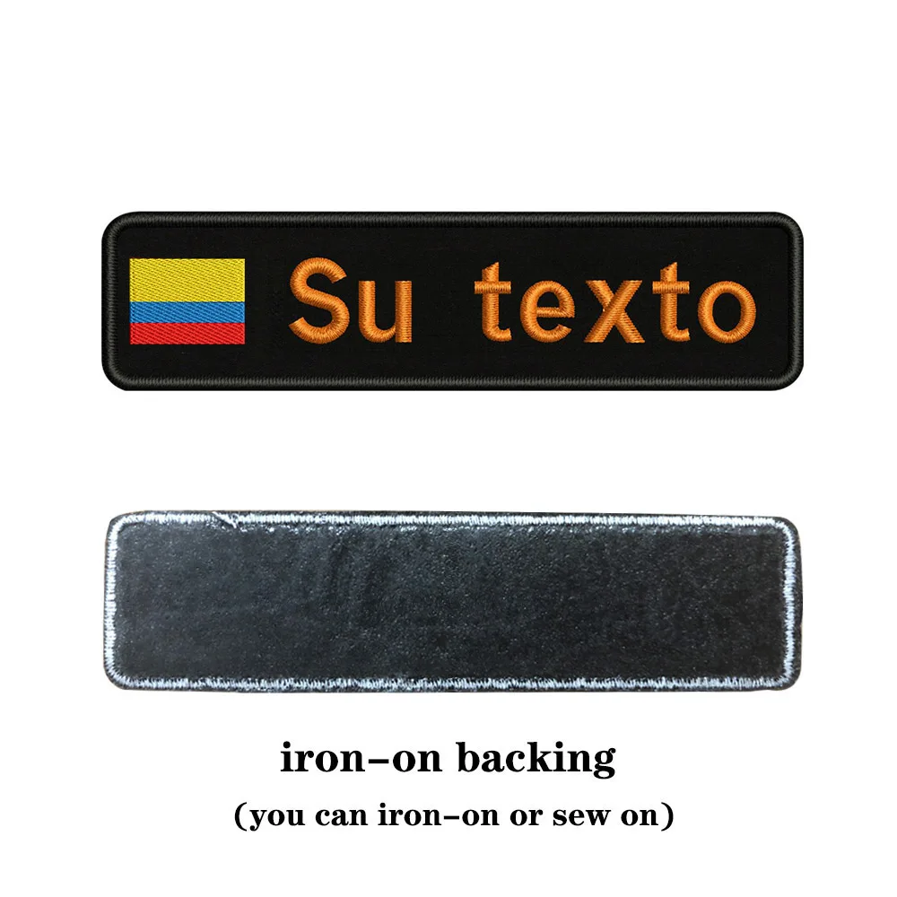 orange-iron on Вышивка на заказ с национальным именем или заплатка с текстом 10 см* 2,5 см значок Утюг на или липучке Подложка для одежды брюки рюкзак шляпа - Цвет: orange-iron on