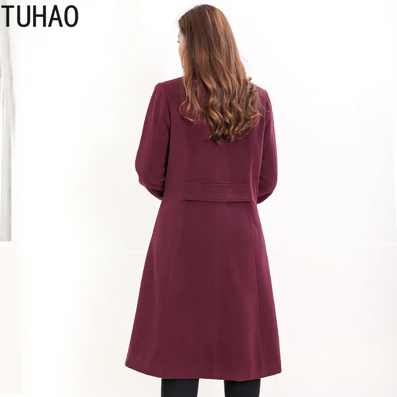 TUHAO размера плюс 10XL 9XL 8XL длинная Смешанная верхняя одежда женское пальто шерстяное пальто Высокое качество Осенняя зимняя куртка элегантное пальто