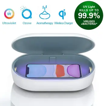 

Portable UV Sanitizer 15W Fast Wireless Charger Multi-Function UV Light Sterilizer UV Phone Cleaner Box with Aroma Diffuser