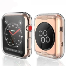 Силиконовый чехол для apple watch band 4 44 мм 40 мм(iwatch 5) все вокруг ультра-тонкая прозрачная рамка iwatch 3 2 1 Аксессуары для apple watch