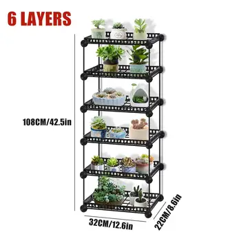 

6/5/4/3 Tier Durable Metal Plant Shelves Flower pot holder Garden Rack Display Stand Succulent plants home Balcony Decoration