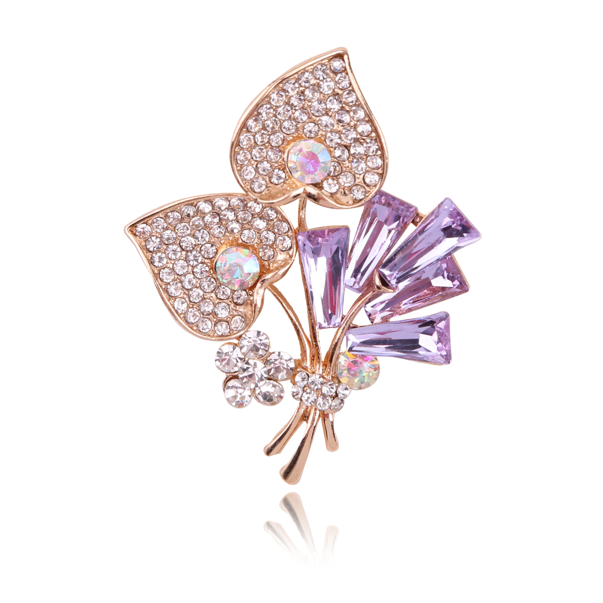 

Fashion Full Rhinestone Big Flower Tulips Multicolor Brooches for Women Brooch Pins Jewelry Accessories Girl Mom's Gift