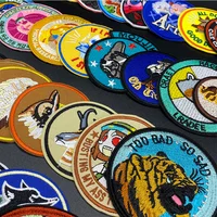 Round Cartoon Cat & Dog Animal Embroidery Patches – Iron On Patches for Clothes | Customizable Eagle, Wolf, and More Patches - Image 5