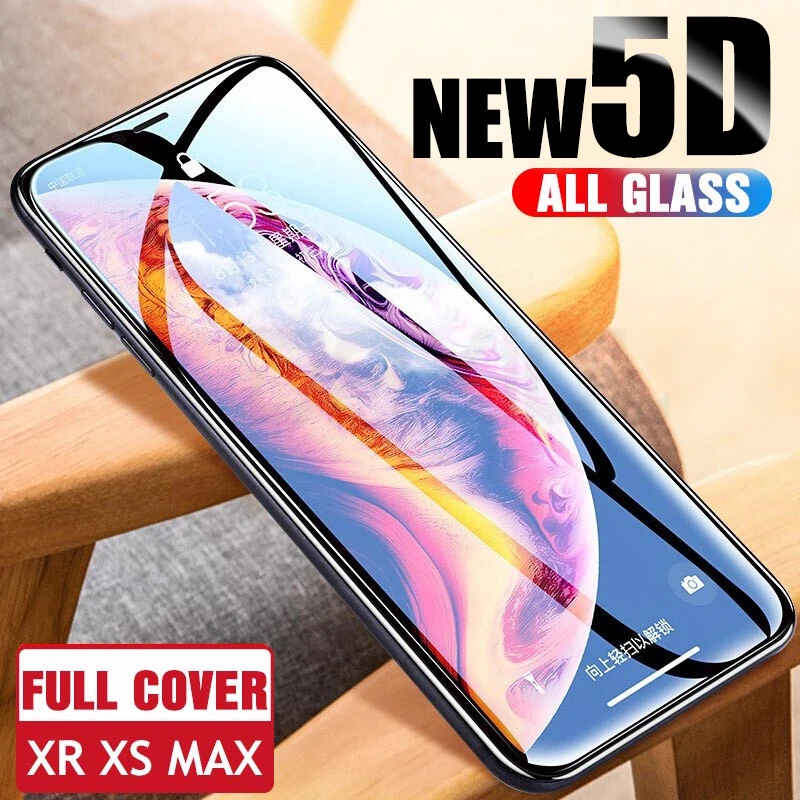 

5D Protetive Glass On the for iPhone 6 6s 7 8 Plus X Glass Screen Protector Full Cover Film For iPhone XS MAS XR Tempered Glass