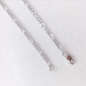 

35-90cm 3mm 925 Sterling Silver Figaro Chain Necklace Women Girl Children Boy Kids Italy Jewelry Kolye Collares Sieraden Colier