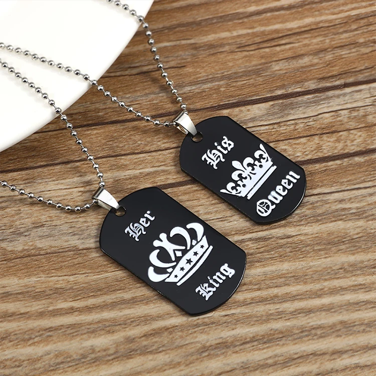 Collares De Moda 2018 сочетающееся ожерелье для влюбленных Любовная пара военный бренд