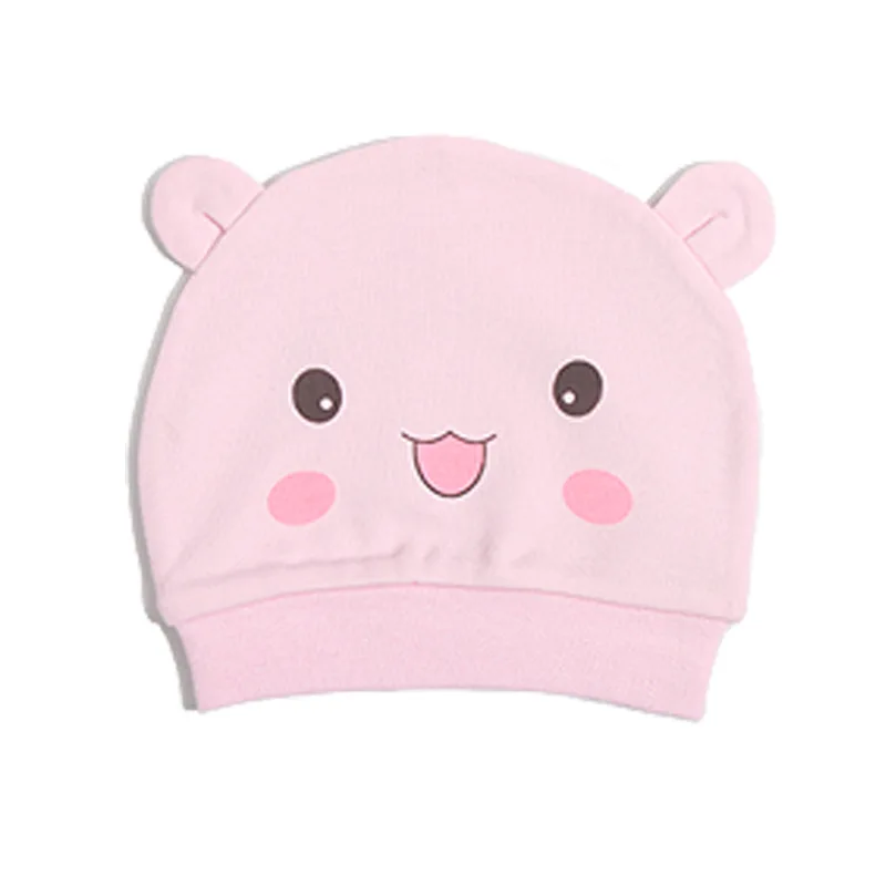 Детские товары, шапочки для малышей, Детские хлопковые шапки с героями мультфильмов, детские шапки, детские шапки, подходят для младенцев в возрасте от 0 до 3 месяцев - Цвет: Pink Hats