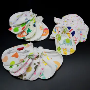 

10 Pairs/Lot Baby Anti Scratch Mittens Soft Cotton Infant Handguard Gloves Baby Care Accessories