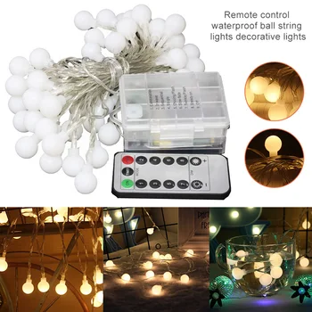 

50LED Ball Stringlights Waterproof Lights Decorative Lamp for Christmas Tree Wedding Garden Party JDH99