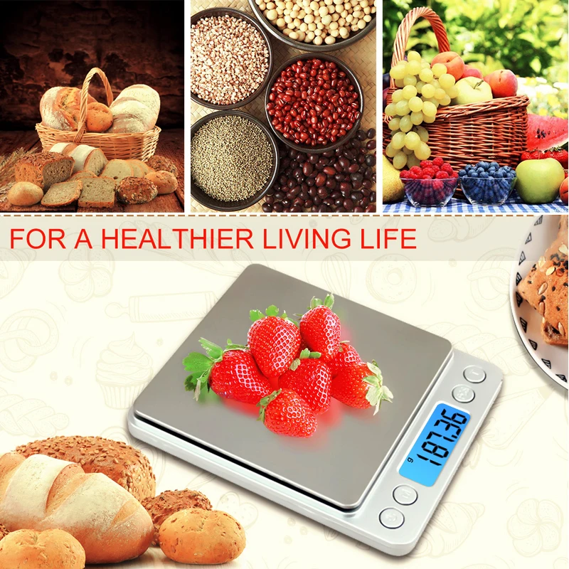 3000g/0.01g mini digital precision gram electronic kitchen food weight steelyard balance pocket jewelry fishing portable scale