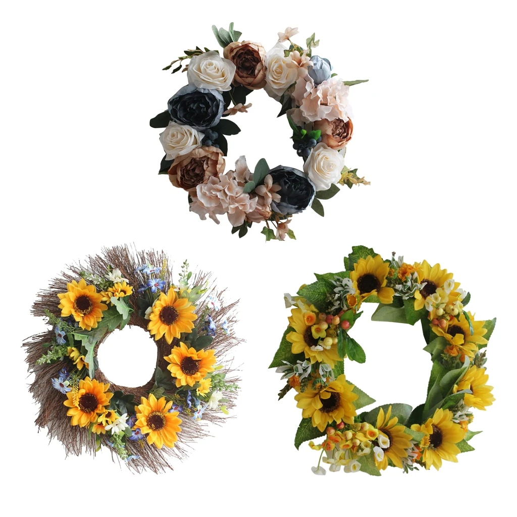 

Door Wall Hanging Decoration Wreath Artificial Decorative Flowers Garland