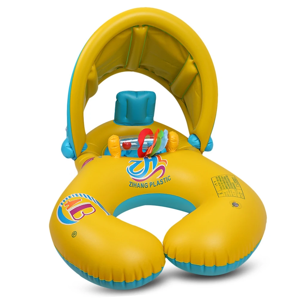 Inflatable Mother Baby Swim Float Ring Kids Seat Double Person Swimming Soft Ring Swimming Circle Babyfloat Accessories piscine (7)