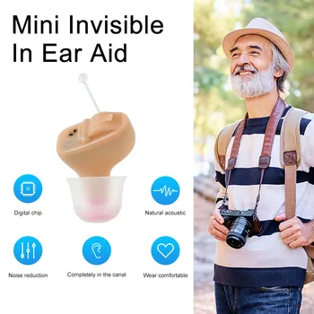 

2019 MiNi Digital Invisible Hearing Aid CIC Small Sound Voice Amplifier Enhancer