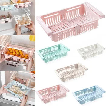 

1PCS Fridge Food Organizer Adjustable Storage Rack Organizer Storage Drawer Container Refrigerator Box Rack Fridge Storage Shelf