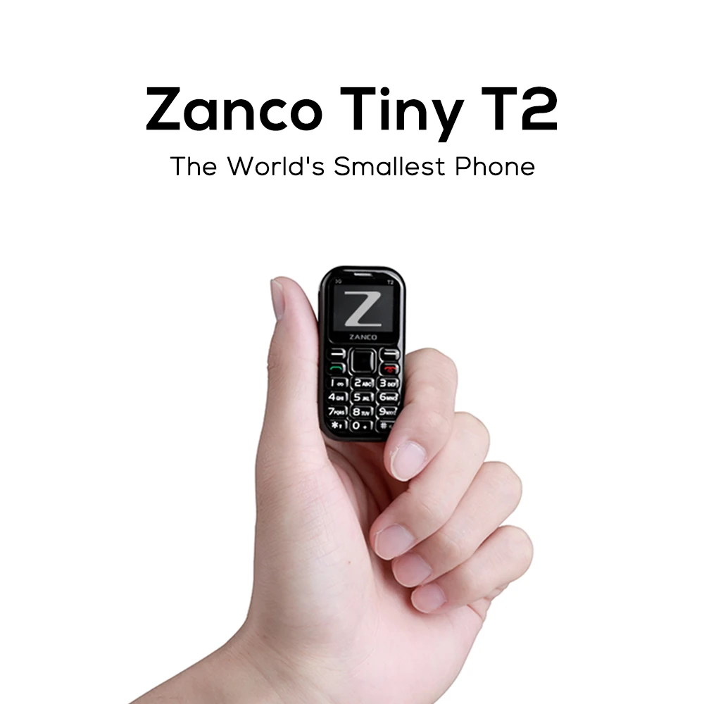 Новый Миниатюрный Сотовый Телефон ZANCO t2 в мире мини-телефон 3G WCDMA самый маленький