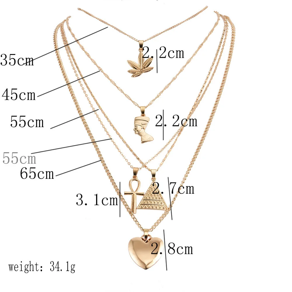 Женское Ожерелье s& Кулоны многослойное в форме листа, в стиле бохо треугольное сердце крест ожерелье для женщин длинное Массивное колье ожерелье ювелирные изделия