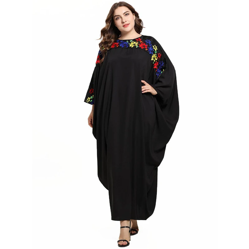 Vestido Longo, длинное мусульманское платье с вышивкой, кафтан, арабское, пакистанское, турецкое, исламское платье, халат Musulmane Longue Elbise