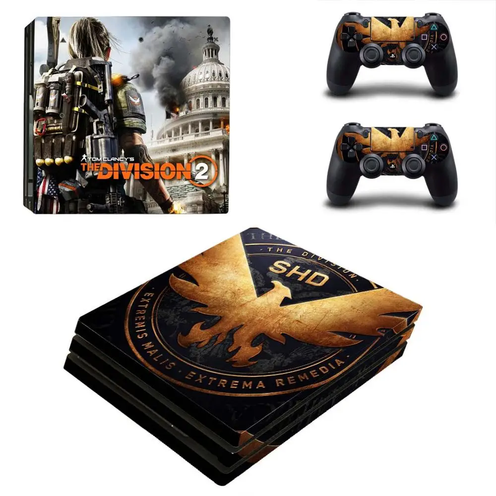 Наклейка Tom Clancy's The Division 2 PS4 Pro s PS 4 Pro виниловое покрытие наклеивающиеся Переводные картинки для детей playstation 4 Pro консоль и контроллер - Цвет: YSP4P-3247