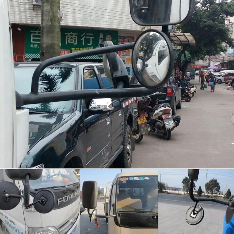 Blind Spot Mirror Wide Angle Mirror Truck Adjustable Blind Spot Mirror Rearview School Bus Side Convex Wide Angle large Round Mirror Large Field View Aux Accessorie