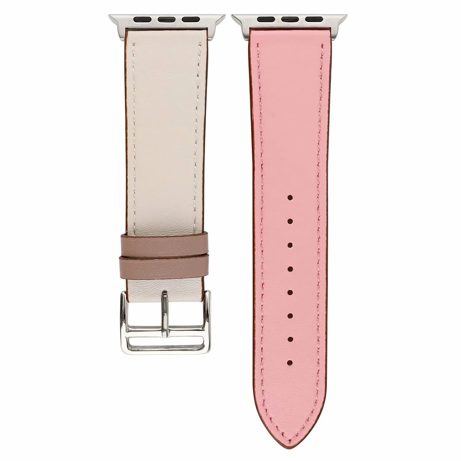 Новейший цветной кожаный ремешок для часов iWatch5 4 3 2 1, ремешок для часов Apple Watch 42 мм, 38 мм, 40 мм, 44 мм, ремешок для браслета - Цвет ремешка: rose sakura