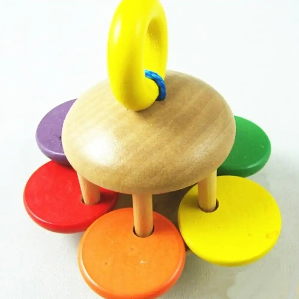 new toy wooden bell rattle toy handbell musical educational