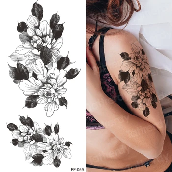 

Sexy Women Temporary Tattoo Sticker Realistic Rose Flower Bloosom Tattoo Body Arm Art Waterproof Jelly Bouquet Tatoo On Back Leg