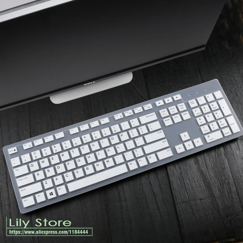 white Силиконовый чехол для клавиатуры Dell Inspiron настольный компьютер OptiPlex 3050 5250 Kb216 3459 3277 3475 3670 5477 7777 3264 все в одном ПК - Цвет: white