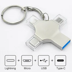 Bru – clé Usb 3.0 Otg de Type c 4 en 1, support à mémoire de 16gb 32gb 64gb 128gb 256gb, lecteur Flash pour Iphone ipad Android 