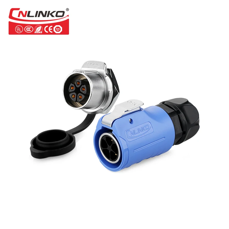 Cnlinko позолоченный медный соединительный кабель с квадратным фланцем M20 5pin